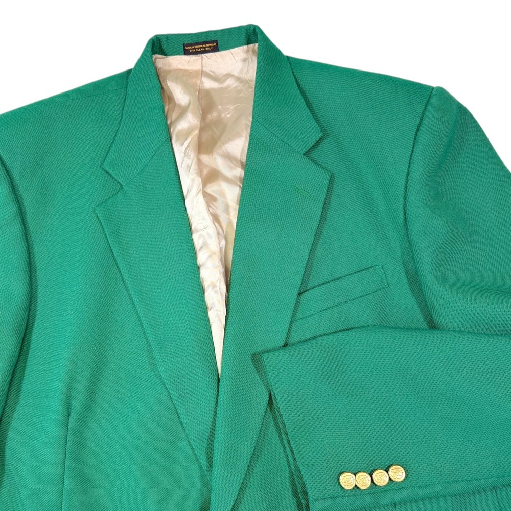 Andhurst 46L Green Blazer Gold Crest Buttons Preppy Ivy League Sport Coat